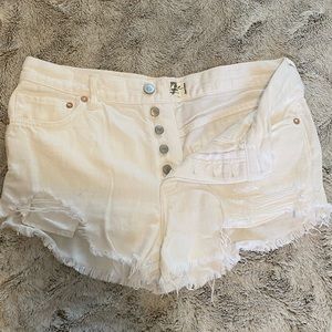 Free People White Denim Shorts